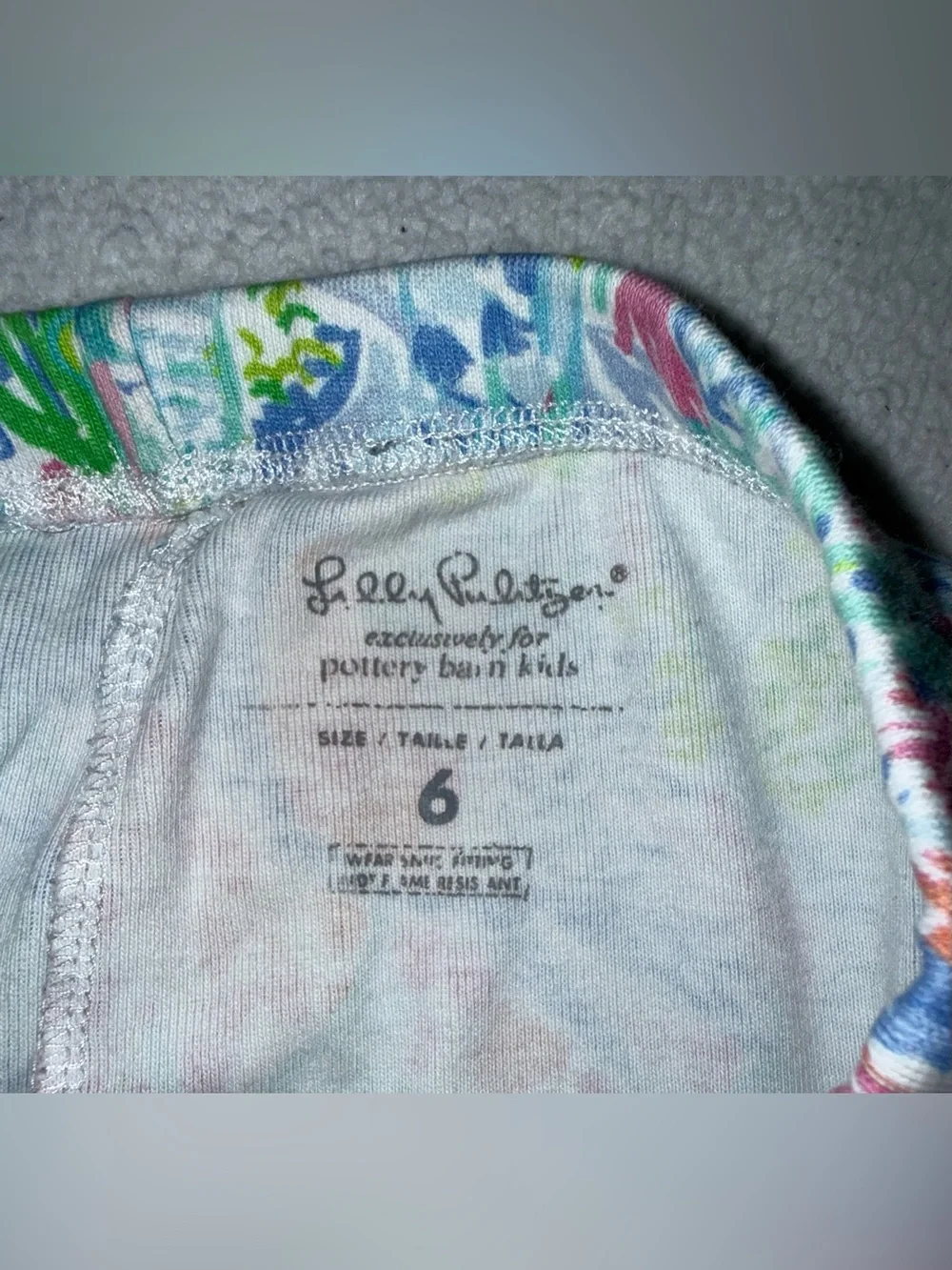 Lilly Pulitzer x Pottery Barn Kids pajama set in Mermaid Cove print, sz 6